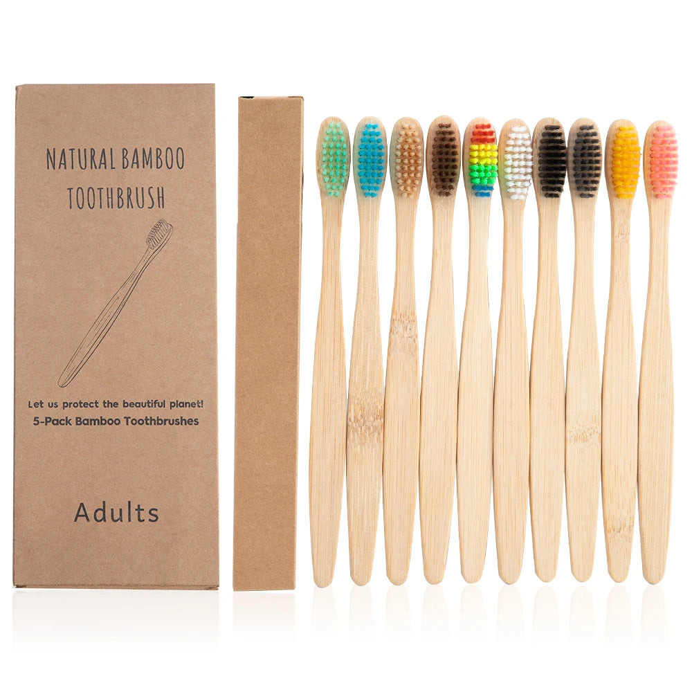 10/5Pcs Bamboo Toothbrush Eco-Friendly Product
